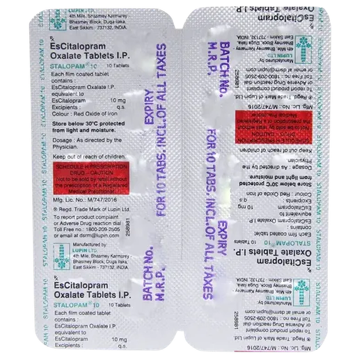 stalopam 10mg tablet 10's